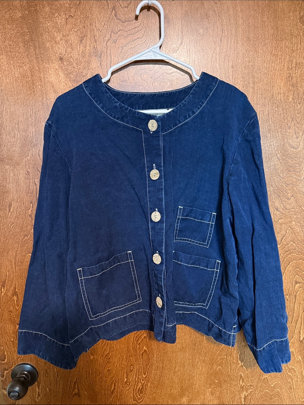 J. Jill Indigo Button-Front Denim look Jacket